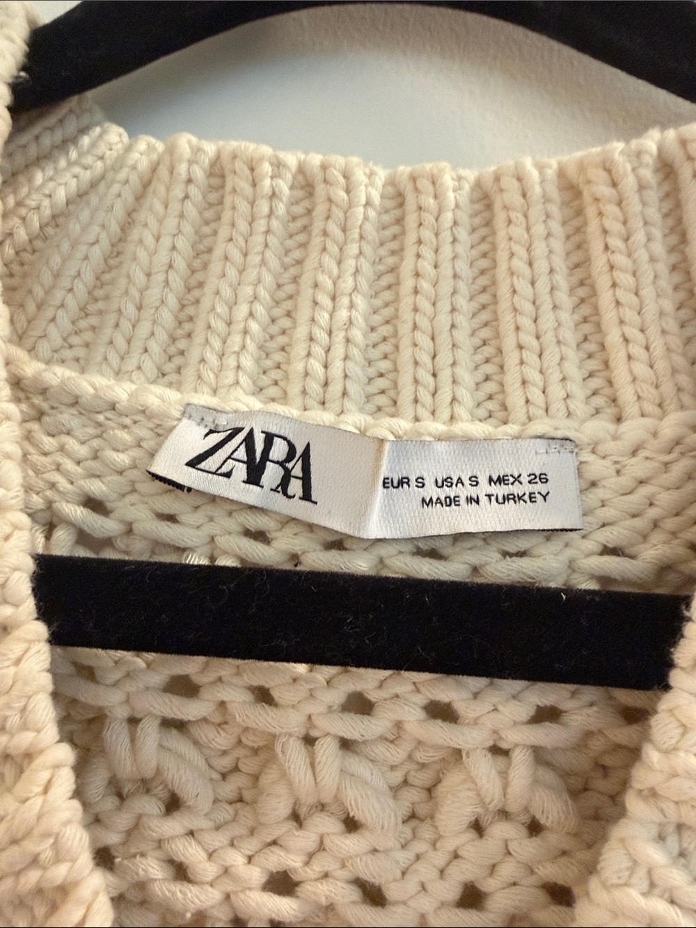 Zara Cream V-Neck Sweater Vest with Pink, Orange, Lime, and Lavender Accents - Picture 6 of 6